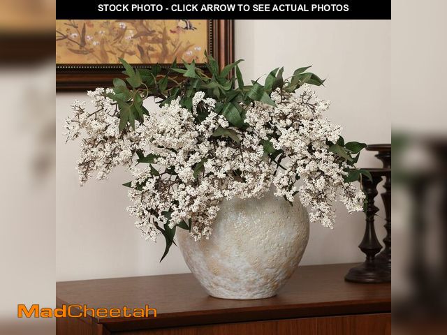 Lot 74-13576945 - Zeyune 3 Pcs Artificial White Berry Stem 35 Inch Spring Faux Flowers Picks Branches Fake Realistic S...
