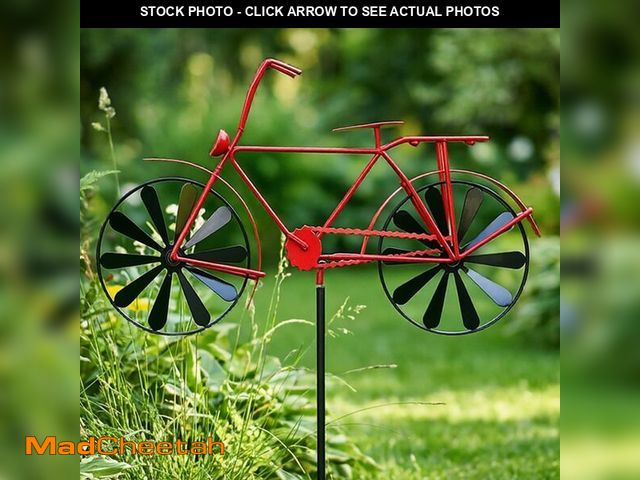Lot 74-14276309 - Wind Spinner Vintage Style Metal Iron Garden Decoration Red Bike - UNUSED