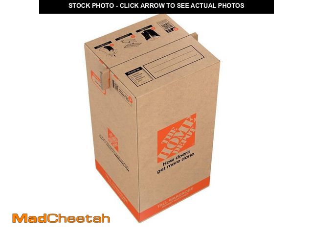 Lot 74-13048233 - The Home Depot 20 in. L x 20 in. W x 39 in. H Tall Heavy Duty Eco Wardrobe Moving Shipping and-Packi...