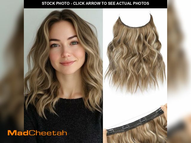 Lot 74-13953784 - REECHO Invisible Wire Hair Extensions with Thinner Softer Lace Weft (Dark Ash Brown with Highlights,...