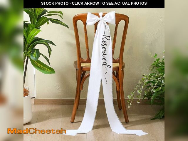 Lot 74-14273026 - Tegeme 6 Pcs in Reserved Wedding Chair Ribbon Sash 11 ft Memorial Reserved Chair Sign Wedding Bride ...