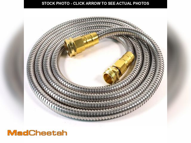 Lot 74-14268188 - Holldoor Metal Garden Hose 20 ft Ã¢â¬â 304 Stainless Steel Water Hose with Brass Fitting, Garden ...