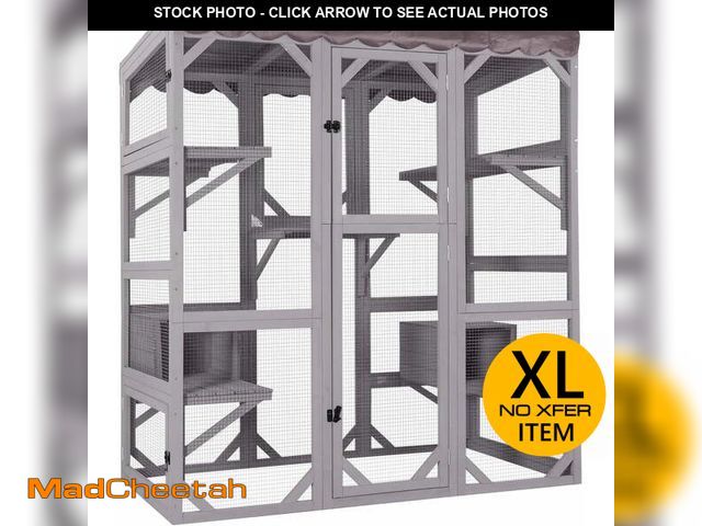 Lot 74-13054083 - Aivituvin Catio Outdoor Cat Enclosure Large Cat House for Mulitiple Cats Walk in Cat Cage with Tarp ...