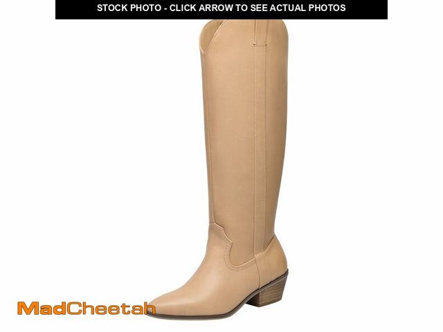 Lot 74-12866033 - festooning Women's Knee High Boots Pointed Toe Inner Zipper Western Cowboy Boots Pull On Chunky Heel...