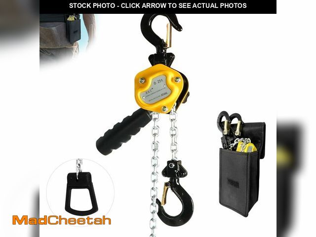 Lot 74-13621373 - 550LBS Manual Lever Chain Hoist Mini Puller 1/4 Ton Capacity Portable Chain Come Along 5 Feet Lift G...