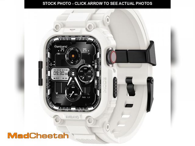 Lot 74-12212866 - amBand Bands Compatible with Apple Watch 9/8/7 45mm, M1 Sport Series Rugged Case with TPU Strap Mili...