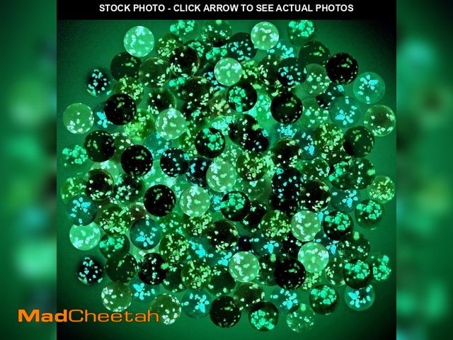 Lot 74-11550379 - Gejoy 100 Pieces Colorful Glass Marbles Glow in The Dark Multi-Color Luminous Glowing Glass Marbles ...