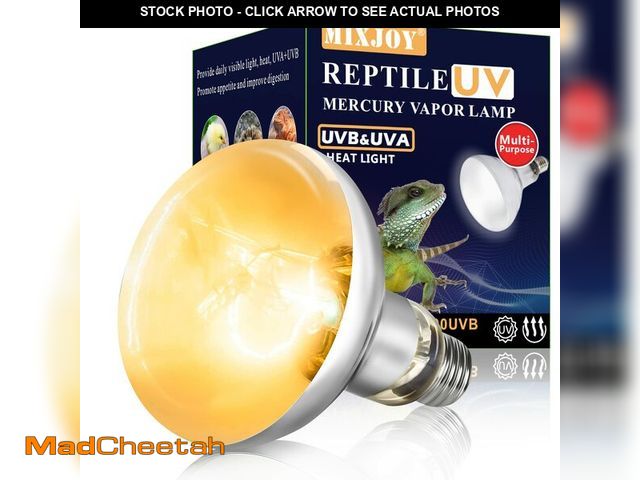 Lot 74-14211391 - MIXJOY 100W Reptile Heat Lamp Bulb Full Spectrum UVA UVB Sun Light for Reptile and Amphibian Use - U...