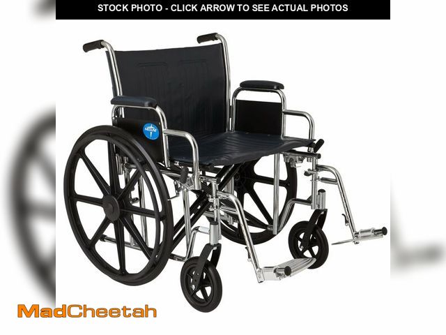 Lot 74-12695074 - (MISSING PIECES) Medline Excel Extra-Wide Bariatric Wheelchair For Adults and Seniors with 24" Wide ...