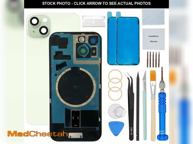 Lot 74-14269722 - Lxmfix Back Glass Cover Replacement Compatible with iPhone 15 6.1" + Pre-Installed Plate + Camera Fr...