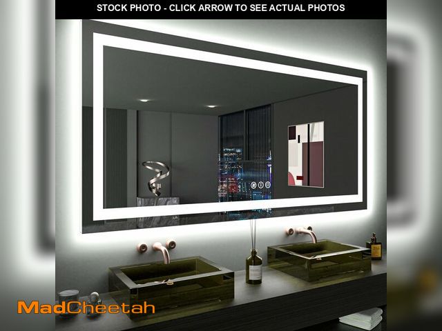 Lot 74-13090439 - LOAAO 60X36 LED Bathroom Mirror with Lights, Anti-Fog, Dimmable, Backlit + Front Lit, Lighted Bathro...