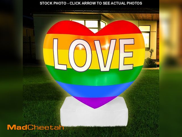 Lot 74-14213430 - ShinyRelief Rainbow Pride Inflatables Outdoor Decorations 5 ft LGBTQ Gay Pride Love Rainbow Yard Dec...