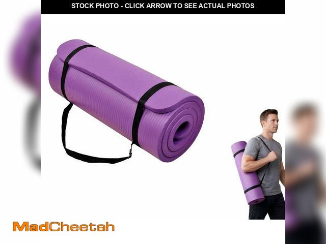 Lot 74-14261224 - ZHANGJIA 71x24 Inches Extra Thick Yoga Mat 1-Inch High-Density Foam â Roll-Up Exercise Pad with Do...