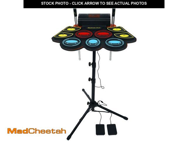 Lot 74-13819582 - Electric Drum Set for Kids, Electronic Drum Pad with Light Up Drumsticks and Drum Stand, Bulit-in Do...