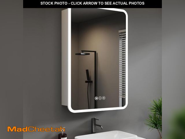 Lot 74-12242242 - HBEZON Medicine Cabinet with LED Lights and Mirror, 24 x 30 Inch Surface or Recessed Mounted Bathroo...