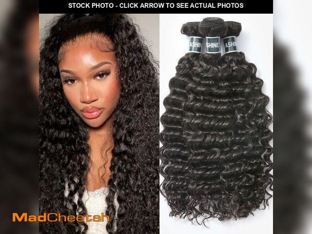 Lot 74-14264654 - ASHINE Human Hair Bundles Deep Wave Unprocessed Cambodian Raw Hair 20 22 24 Inch, Flip Over Quick We...