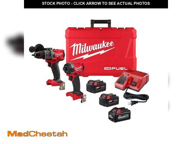 Lot 74-13289204 - Milwaukee M18 FUEL 18V Lith-Ion Brushless Cordless Hammer Drill and Impact Driver Combo Kit (2-Tool)...