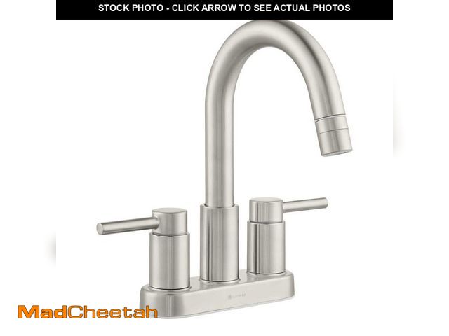 Lot 74-14361733 - Glacier Bay Dorind 4 in. Centerset Double-Handle Pull Down Bathroom Faucet in Brushed Nickel - UNUSE...