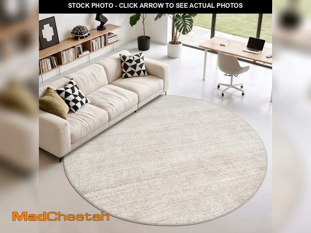 Lot 74-13955602 - Valenrug Washable Round Area Rugs 6x6 - Stain Resistant 6ft Round Rugs for Living Room, Non Slip Bac...