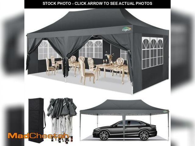 Lot 74-12144364 - COBIZI 10x20 Pop-up Canopy Tent Outdoor Events Canopy Tent with 6 Removable Sidewalls for Backyard P...