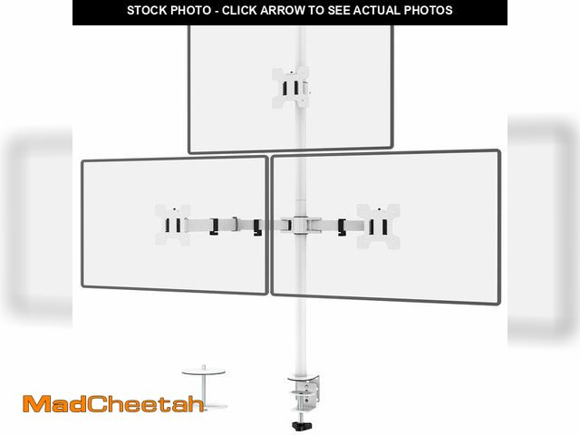 Lot 74-14303699 - WALI Tall Triple Monitor Stand, Fully Adjustable Three Monitor Desk Mount Fits 3 Screens up to 27 in...