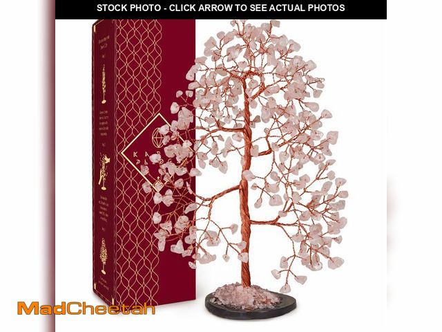 Lot 74-12699722 - Crystal Trees for Home and Office Decoration, Rose Quartz Chakra Healing Crystals Feng Shui Handmade...