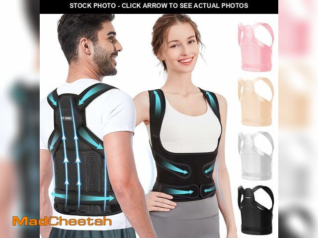 Lot 74-12700683 - Fit Geno Posture Corrector for Women and Men - Adjustable Back Brace &amp; Straightener for Scoliosi...