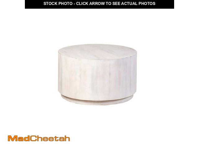 Lot 74-12558291 - Carolina Chair &amp; Table Krissa 30 in. Whitewash Round Wood Coffee Table - UNUSED