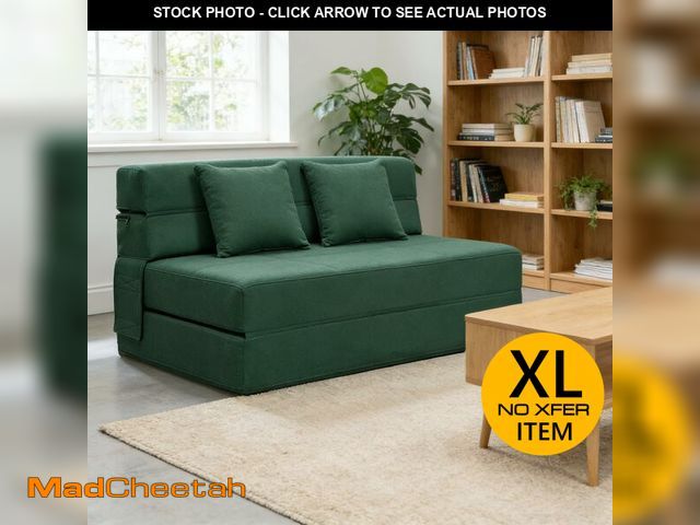 Lot 74-13581364 - ANONER Fold Out Couch Bed Memory Foam Sleeper Chair with 2 Pillows, Queen Size Futon Couch Guest Con...