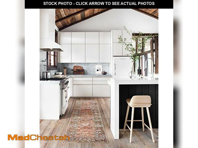 Lot 74-12633188 - Loloi Layla Collection LAY-02 Spice/Marine 2'-6" x 9'-6" .13" Thick Runner Rug, Soft, Durable, Vinta...