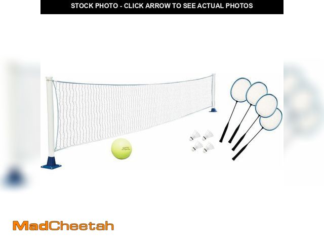 Lot 74-14305817 - Poolmaster 72776 Above-Ground Mounted Poolside Volleyball / Badminton Game with Perma-Top Mounts , W...