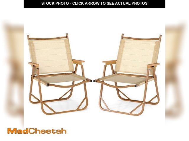 Lot 74-14254505 - HONEY JOY 2-Pack Folding Camping Chairs Lightweight Fabric Lawn Chairs with Heavy Duty Aluminum Fram...