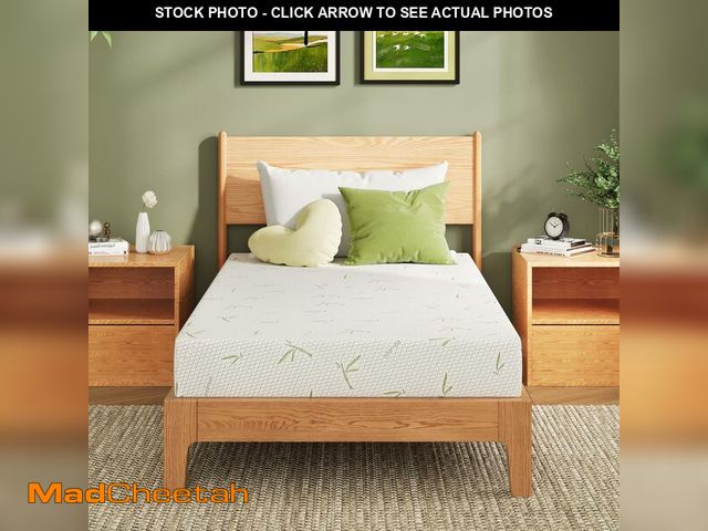 Lot 74-13786053 - EGOHOME 8 Inch Twin Mattress, Cooling Green Tea Gel Memory Foam for Pressure Relief, Medium Plush, F...