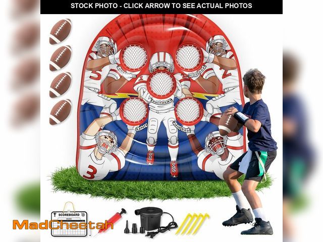 Lot 74-12602876 - Football Target Toss Game - Inflatable Football Throwing Target Toy - Carnival Party Games Outdoor Y...