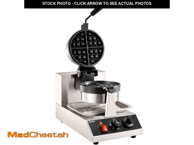 Lot 74-12784319 - VEVOR Commercial Waffle Maker 1 Piece per Batch 1300W Round Waffle Iron Non-Stick Waffle Cone Machin...