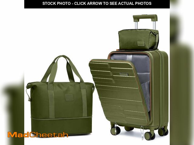 Lot 74-14588183 - Joyway 3-Piece Front Opening Cover Carry-on Luggage Side Hooks TSA Lock Spinner Wheels YKK Zippers -...
