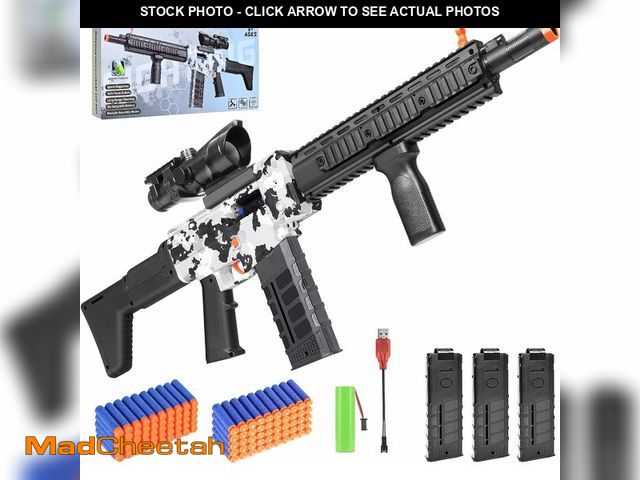 Lot 74-10825868 - Realistic Sniper Rifle Toy Guns for Nerf Guns Bullets, Electric Foam Blaster Toy Set with Scope, 100...