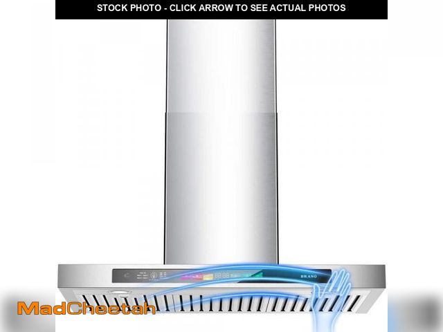Lot 74-12360795 - 30 in. 900 CFM Smart Ducted Wall Mount Range Hood in Stainless Steel - UNUSED