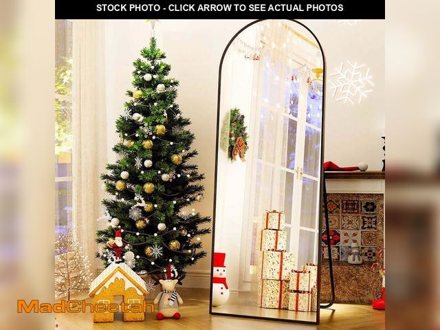 Lot 74-12803132 - BEAUTYPEAK Arched Full Length Floor Mirror 64"x21.1" Full Body Standing Mirror,Black - UNUSED