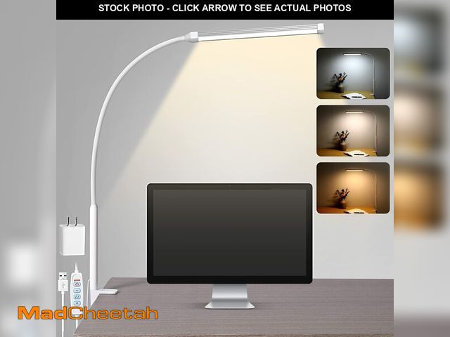 Lot 74-14482424 - Voncerus LED Desk Lamp with Clamp, Clip on Lights for Home Office, White - UNUSED