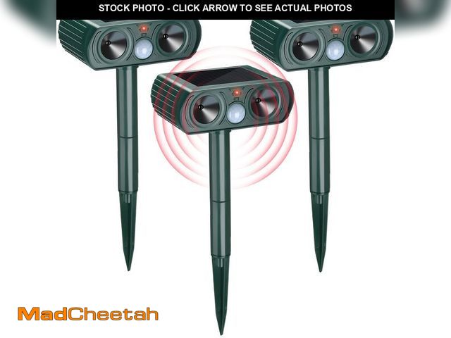 Lot 74-12713768 - Kittmip 3 Pack Ultrasonic Solar Animal Repeller Waterproof Outdoor Cat Dog Repellent with Motion Sen...