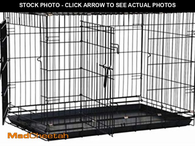Lot 74-12054152 - Precision Pet Products Two Door Great Crate Wire Dog Crate, 42 Inch, For Pets 70-90 lbs, With 5-Poin...