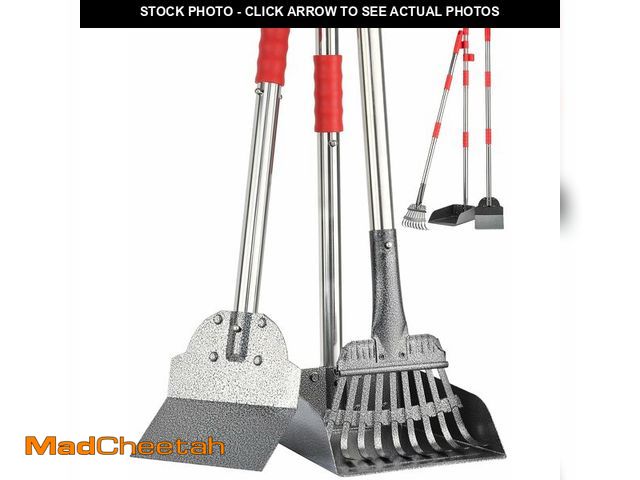 Lot 74-14297237 - FUSBUNTY Pooper Scooper, Long Handle Dog Pooper Scooper, Heavy Duty Stainless Steel Rake with Tray &...