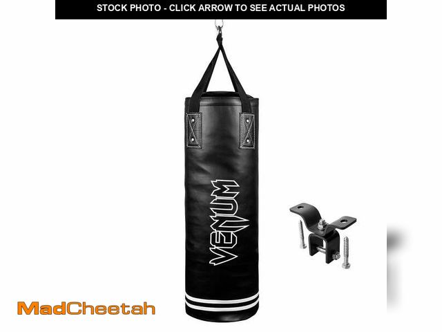 Lot 74-12857123 - Venum Classic 70 lb Heavy Punching Bag Kit â Boxing &amp; MMA Training â Black/White â 48â A...