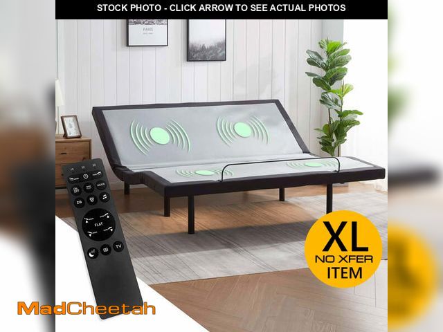 Lot 74-12668601 - Virtu Queen Bed Frame with Massage for Stress Management, 14" High Foldable Metal Platform Bed Frame...