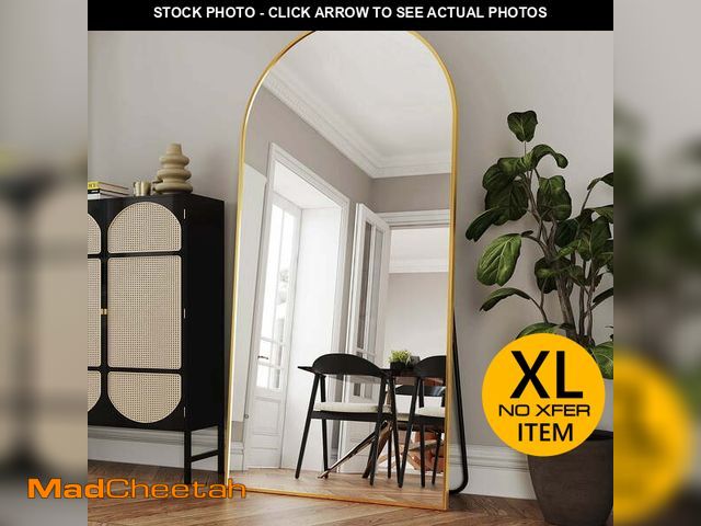 Lot 74-13775934 - Antok 76"x 34.2" Arched Full Length Mirror Standing Floor Mirror Stand Up Mirror, Gold Frame - UNUSE...