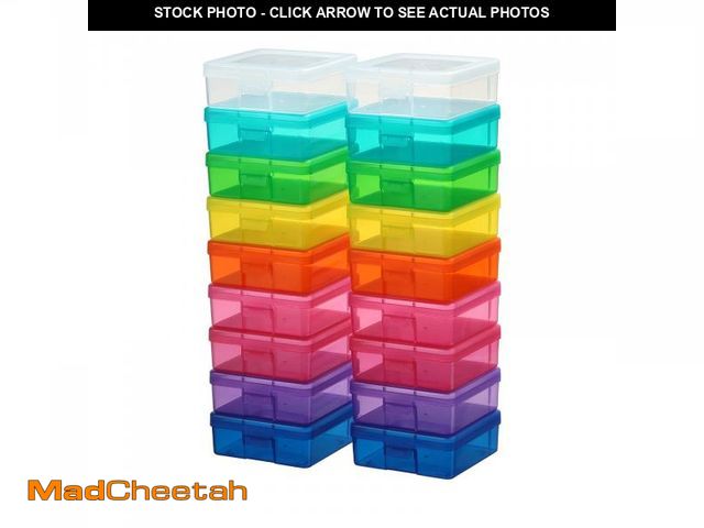 Lot 74-12514131 - Novelinks Plastic Storage Box Containers Pencil Box, Colorful, 18 Pack - UNUSED