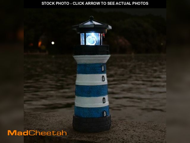 Lot 74-14431983 - Solar Lighthouse Rotating Beacon Ã¢â¬â Led Path Light House Yard Garden Statue - UNUSED