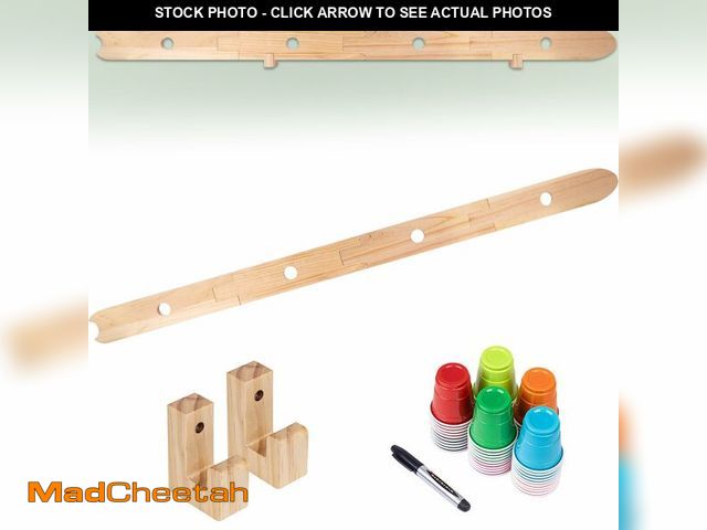 Lot 74-14143890 - 5 FT Shot Board with Wall Mounts and Black Marker,4 Person Drinking Board,Sets:1 Drinking Shot + 2 W...