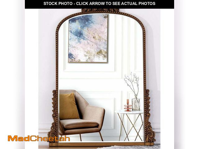 Lot 74-12767151 - Traditional Baroque Arch Wall Mirror Antique Gold Mirror Wall Decor for Living Room Home 31.5" x 23....